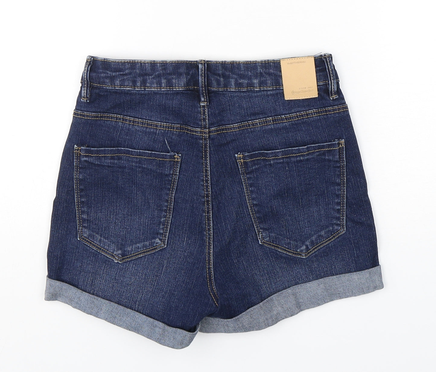 Stradivarius Womens Blue  Cotton Sailor Shorts Size 4 L3 in Regular
