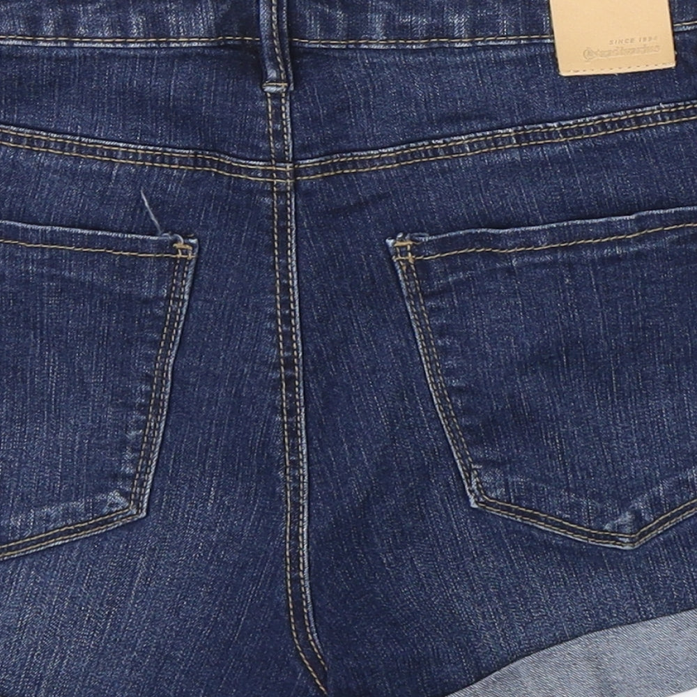 Stradivarius Womens Blue  Cotton Sailor Shorts Size 4 L3 in Regular