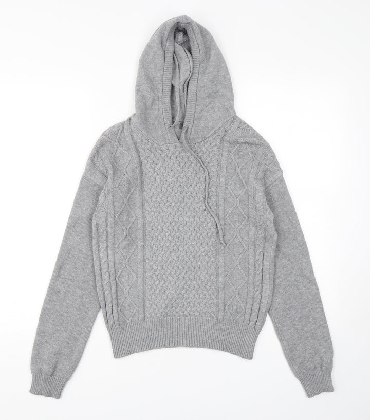 Primark Womens Grey  Viscose Pullover Hoodie Size 6  Pullover