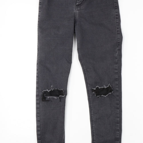 Topshop Womens Black  Cotton Skinny Jeans Size 26 in L30 in Regular