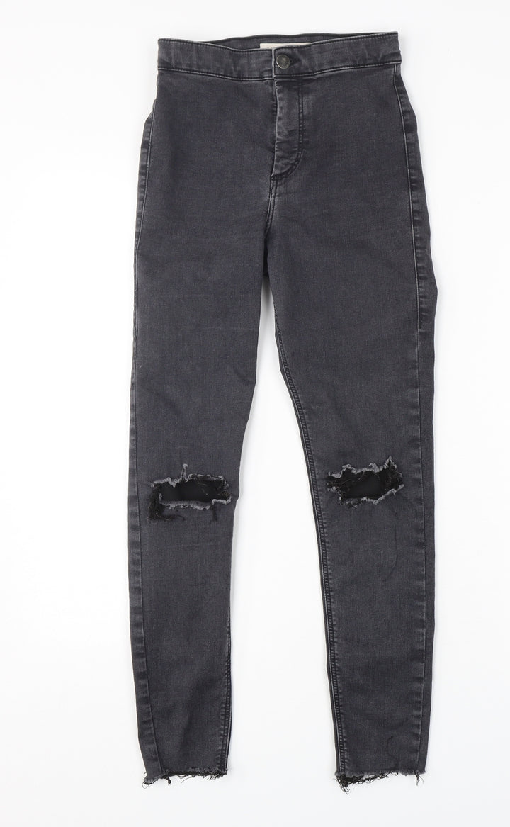 Topshop Womens Black Cotton Skinny Jeans Size 26 in L30 in Regular