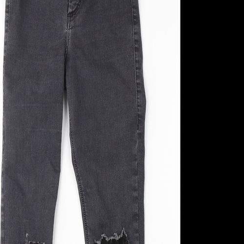 Topshop Womens Black  Cotton Skinny Jeans Size 26 in L30 in Regular