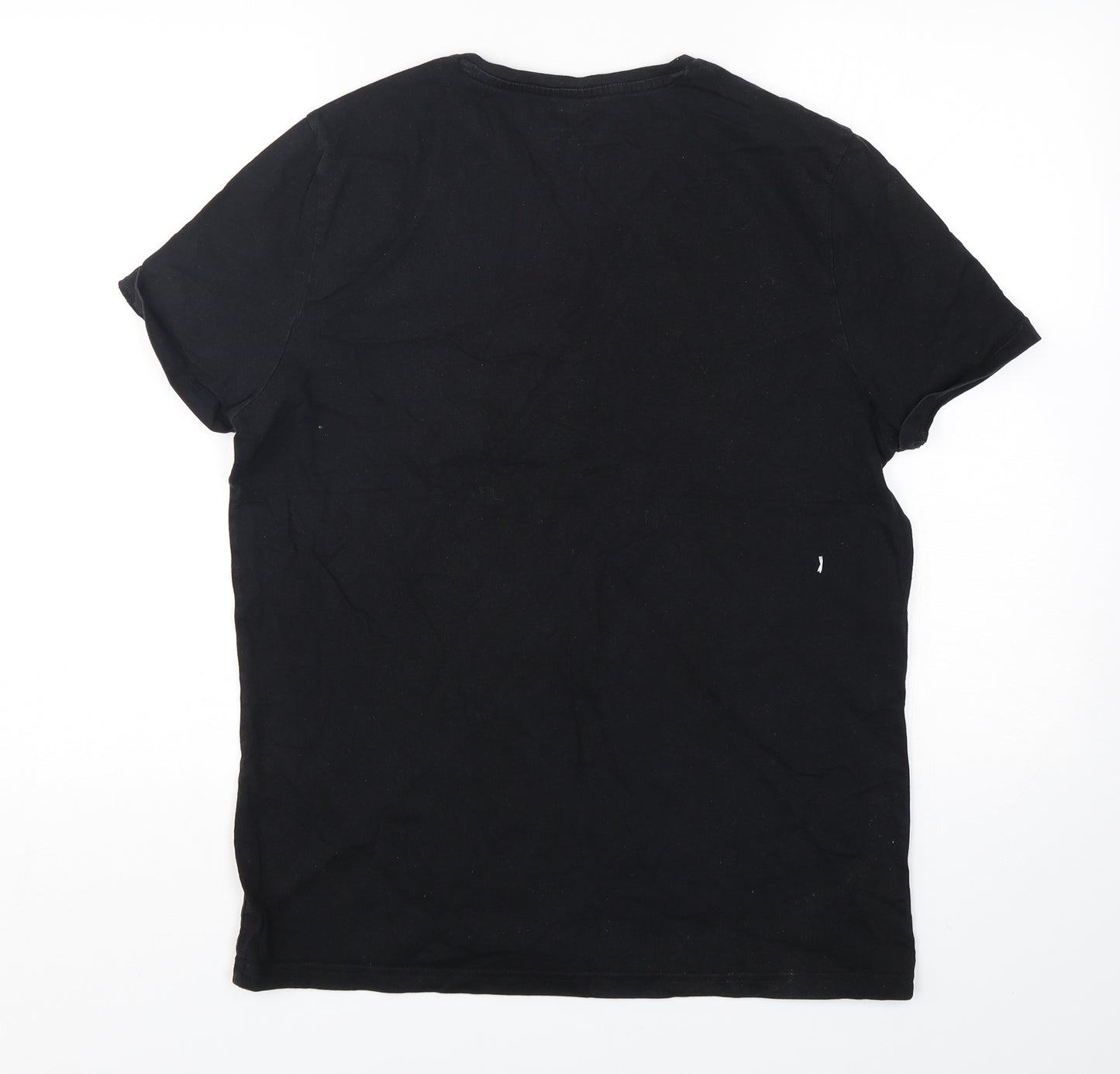 George Mens Black  Polyester  T-Shirt Size M V-Neck