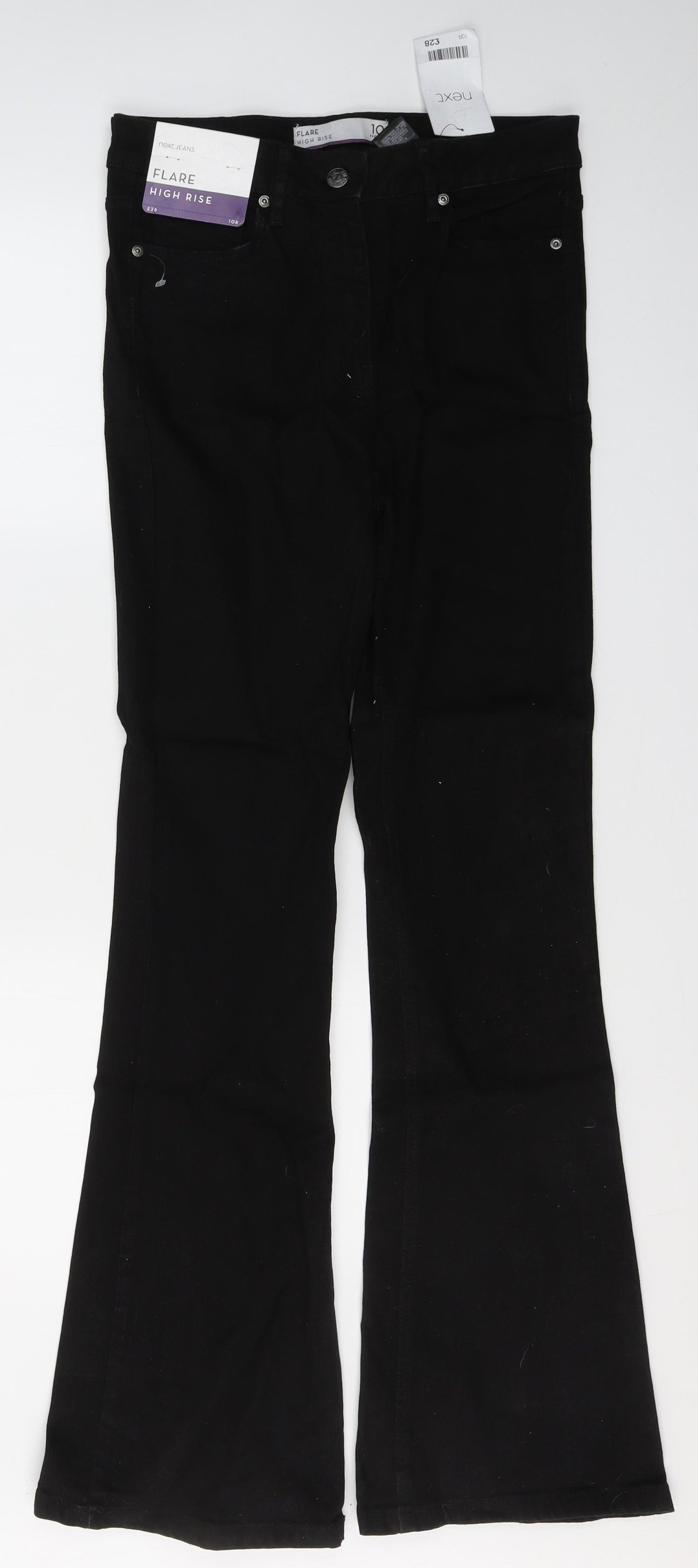 NEXT Womens Black  Cotton Flared Jeans Size 10 L32 in Regular