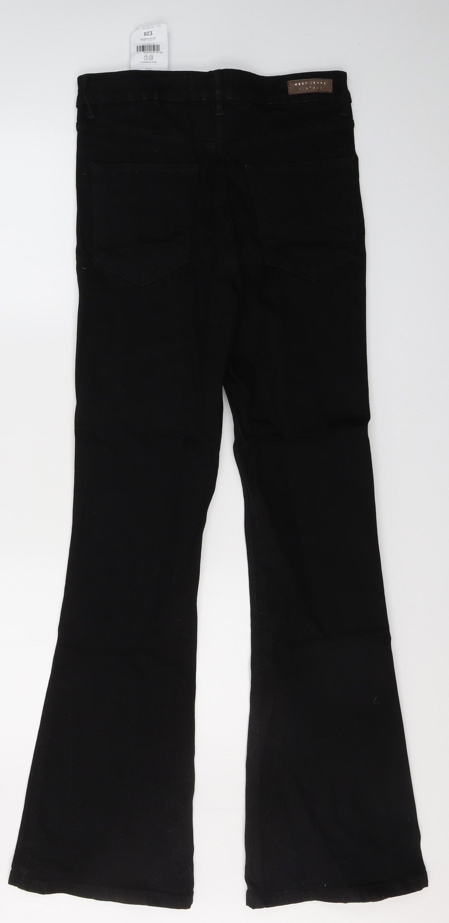 NEXT Womens Black  Cotton Flared Jeans Size 10 L32 in Regular