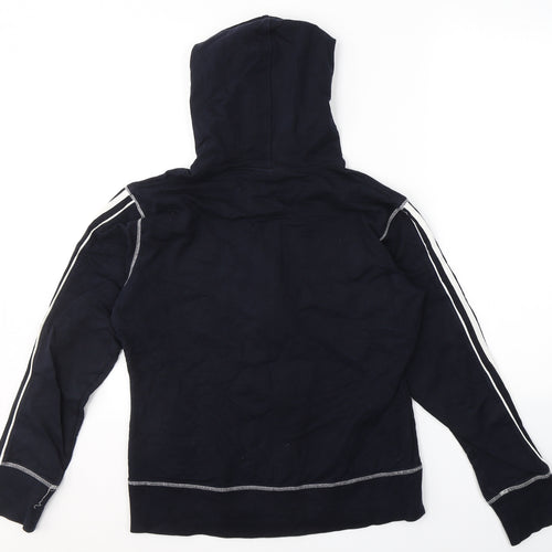 Marks and Spencer Womens Blue  Cotton Full Zip Hoodie Size 12  Zip