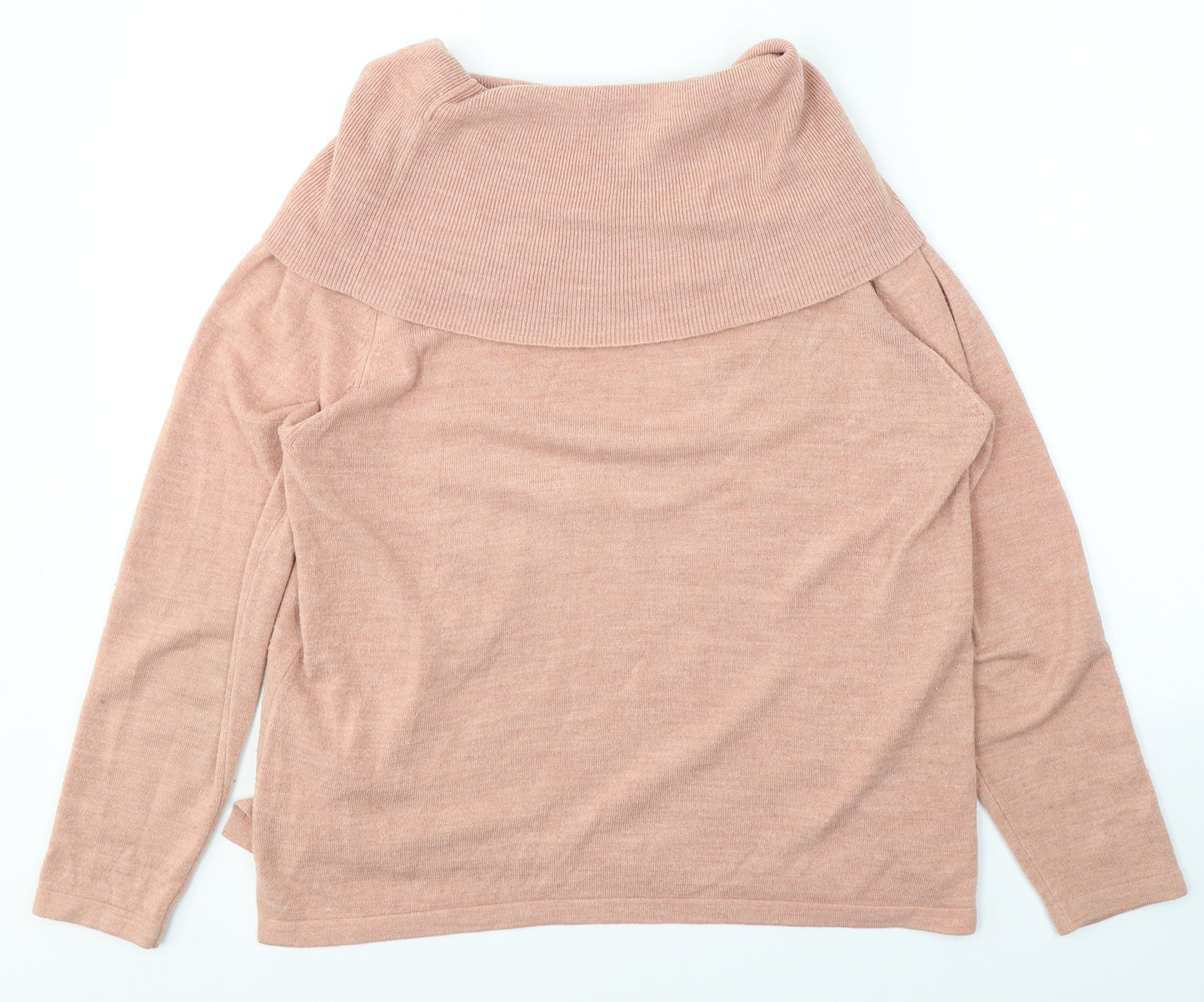 Marks and Spencer Womens Orange Roll Neck  Acrylic Pullover Jumper Size 16