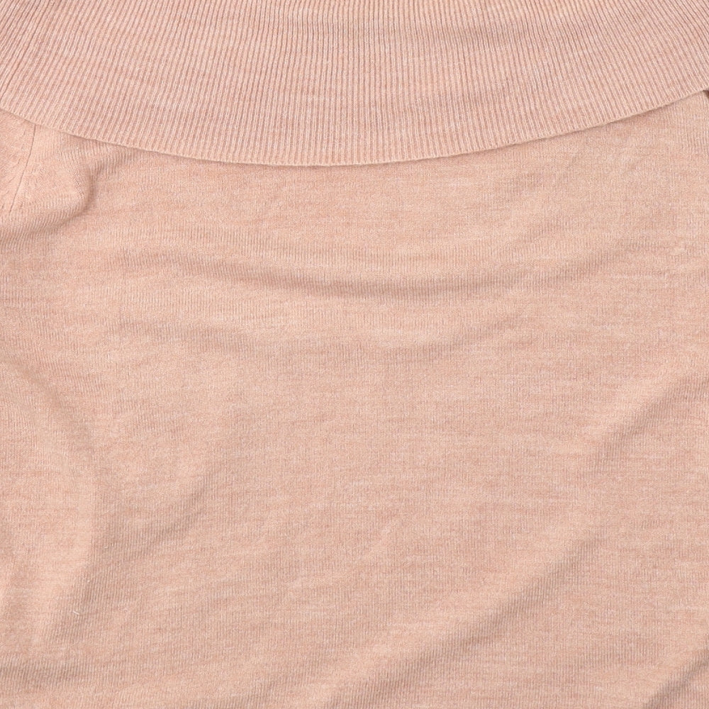 Marks and Spencer Womens Orange Roll Neck  Acrylic Pullover Jumper Size 16