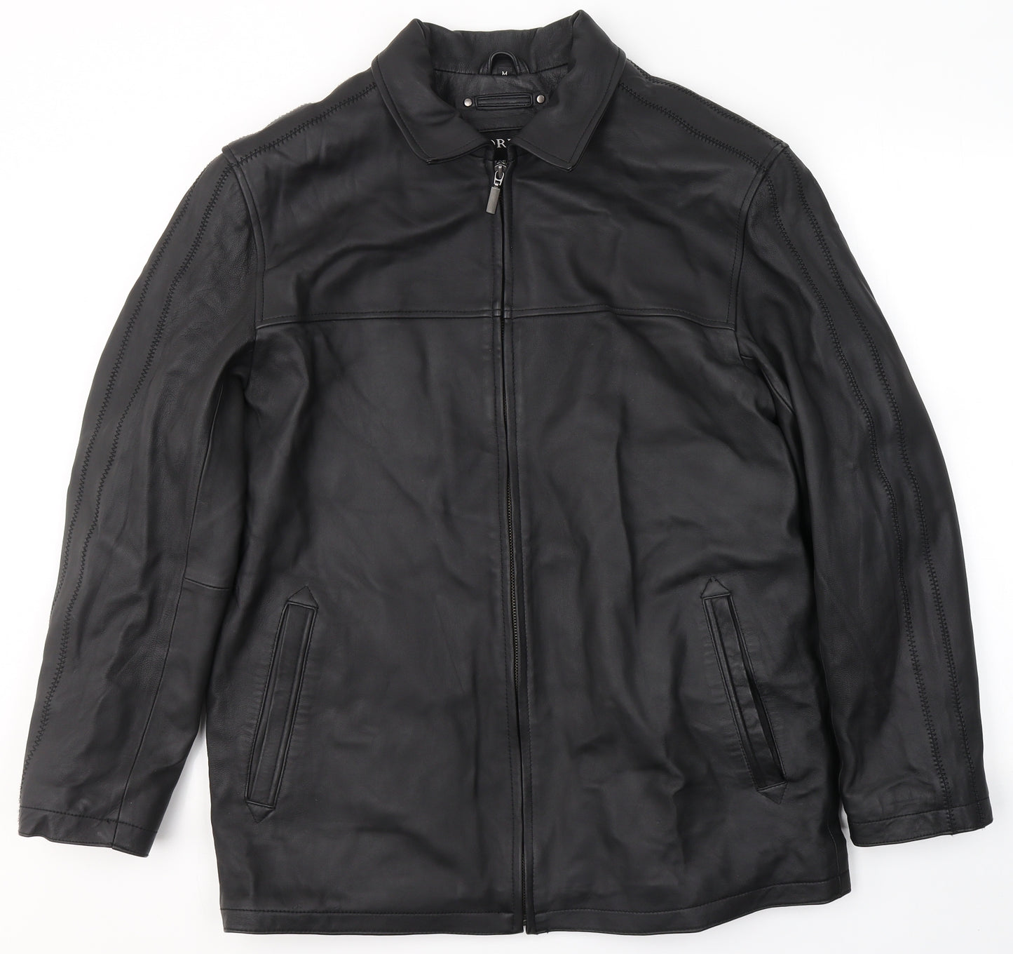 Morena Mens Black   Jacket Coat Size M  Zip - Faux Leather