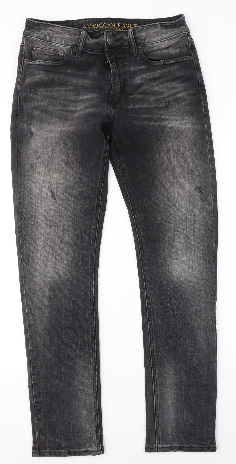 American Eagle Mens Black  Cotton Skinny Jeans Size 30 in L29 in Slim