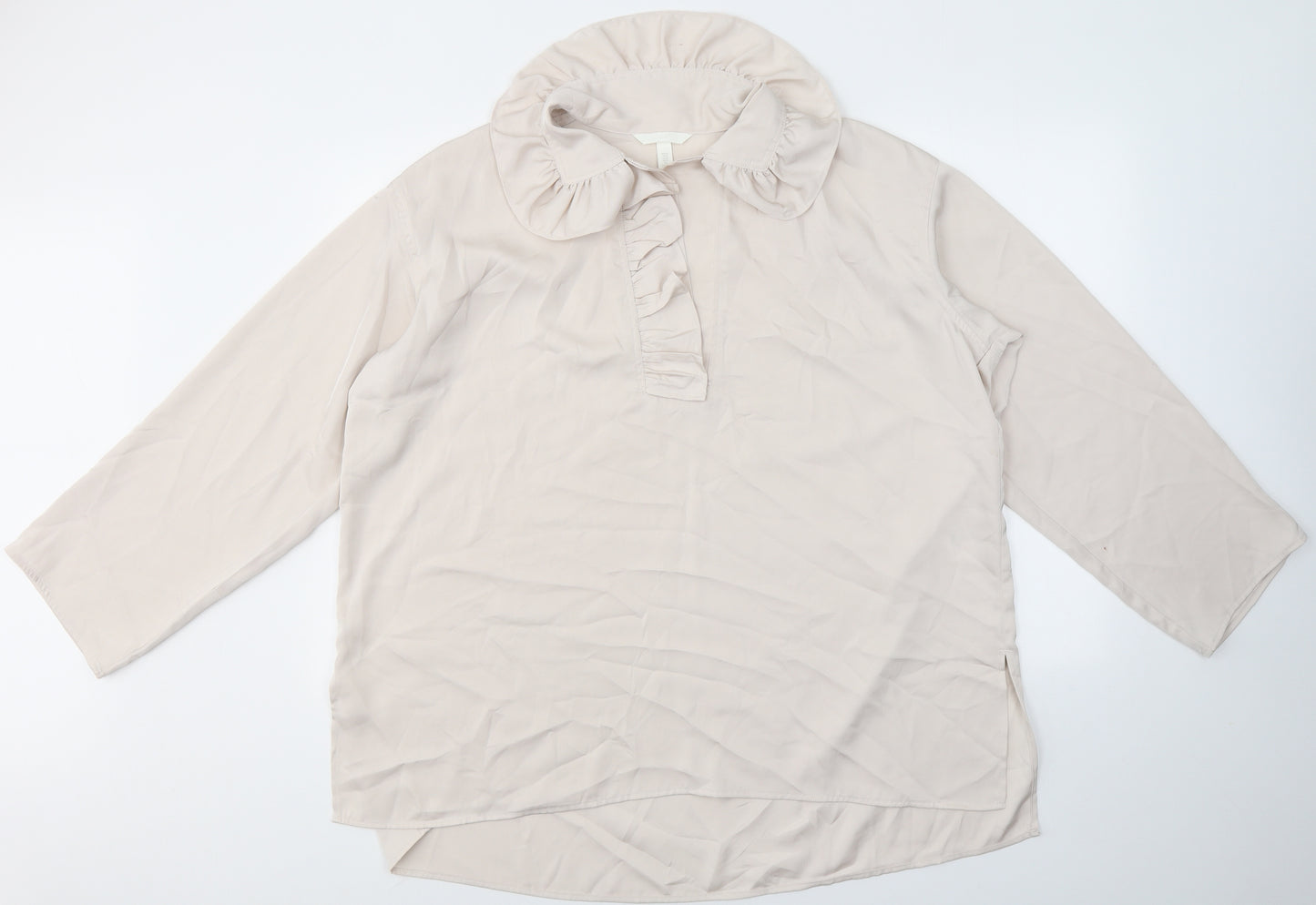 H&M Womens Beige  Polyester Camisole Blouse Size M V-Neck