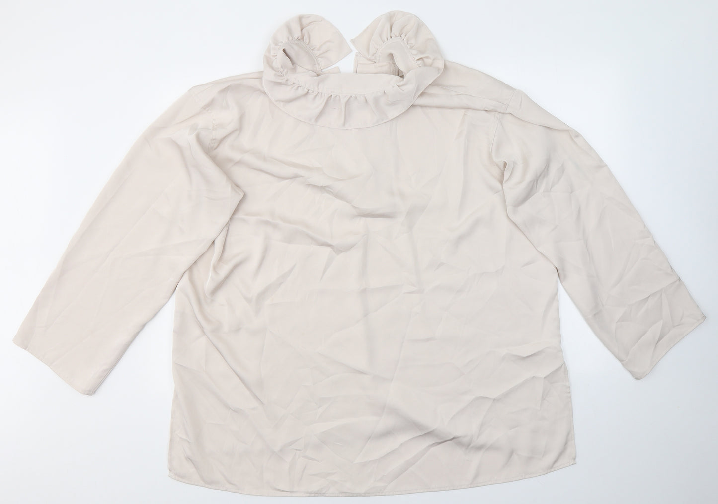 H&M Womens Beige  Polyester Camisole Blouse Size M V-Neck