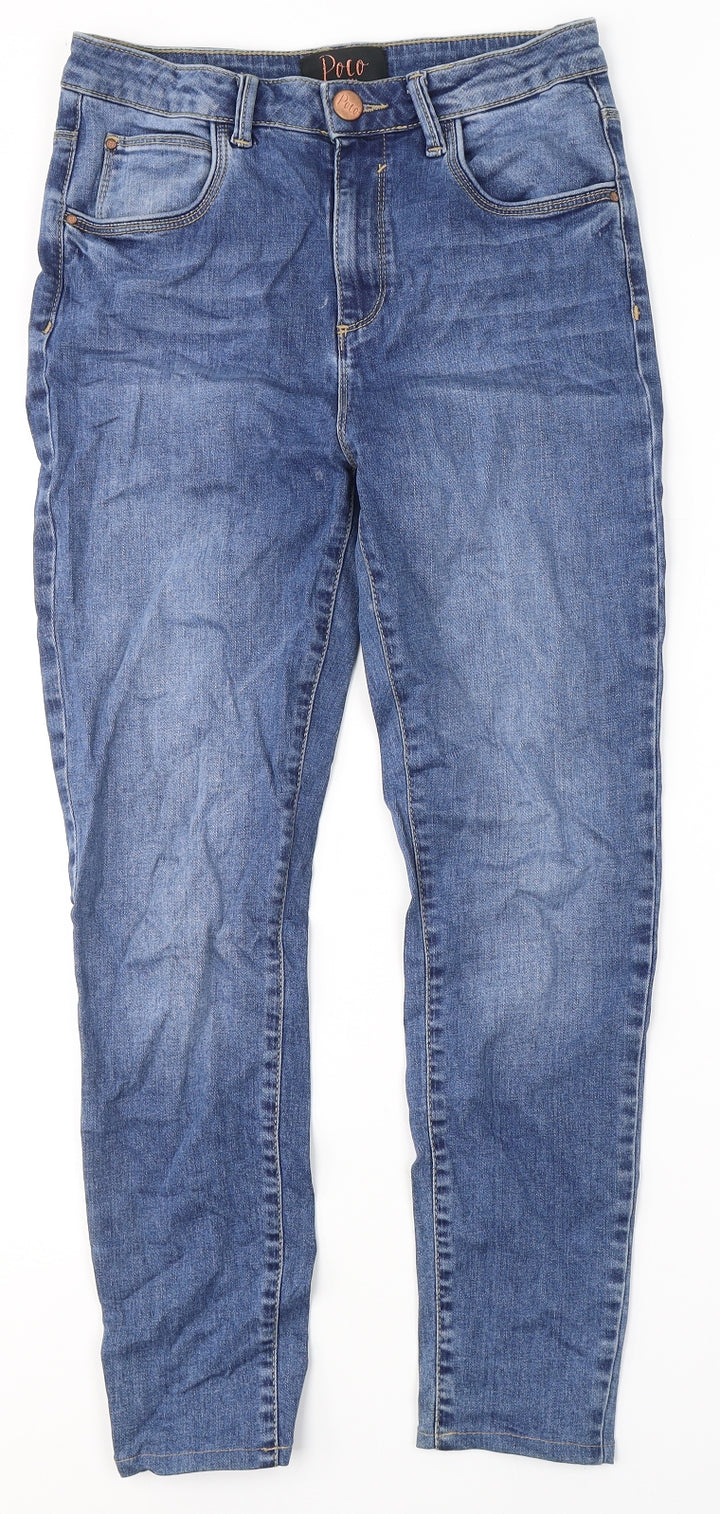 Polo Womens Blue  Cotton Skinny Jeans Size 10 L25 in Regular Zip