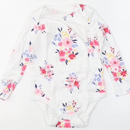 F&F Girls White  Cotton Babygrow One-Piece Size 36 Months