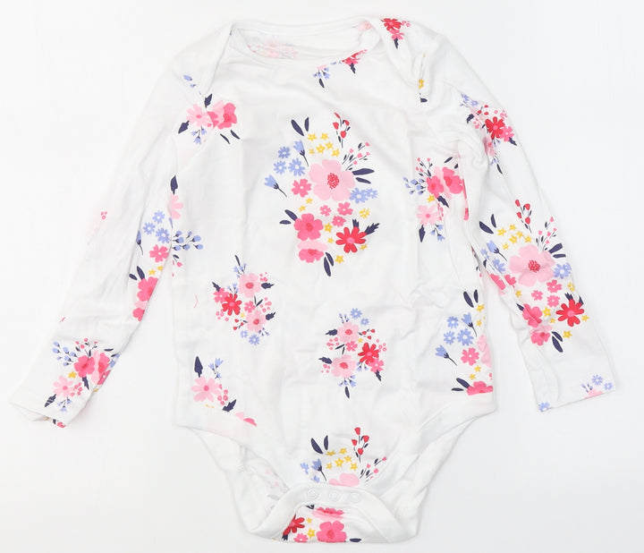 F&F Girls White Cotton Babygrow One-Piece Size 36 Months