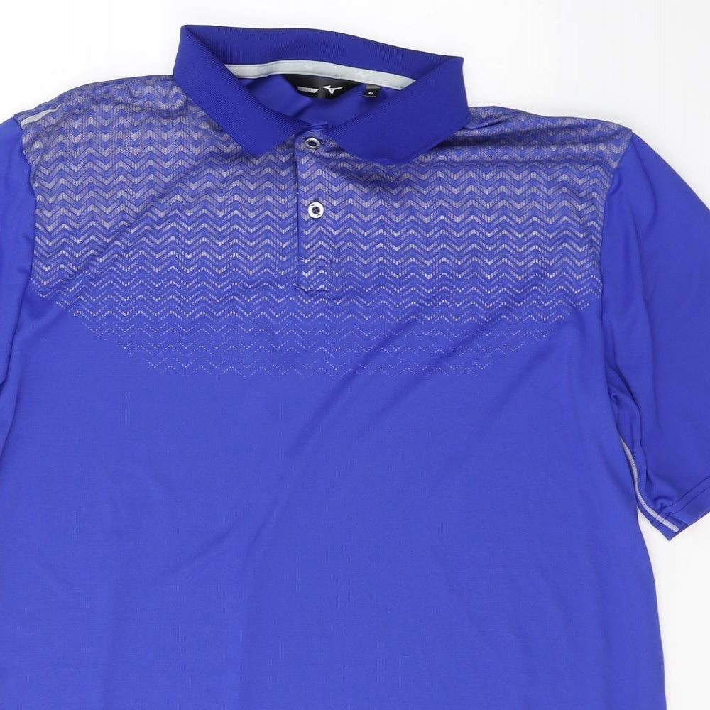 GOLF Mens Blue Geometric Polyester  Polo Size XL Collared