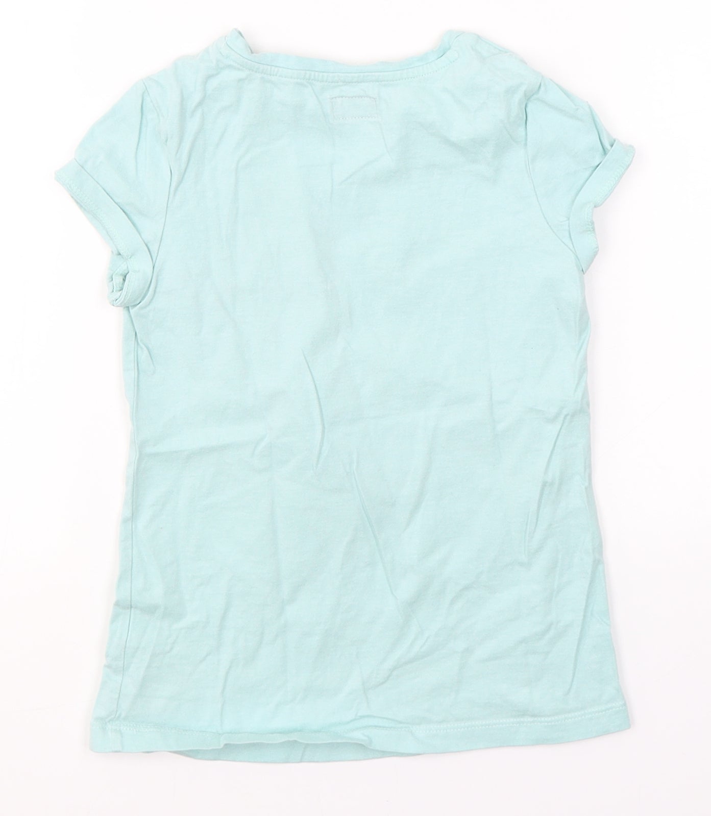 F&F Girls Blue  Cotton Basic T-Shirt Size 7-8 Years Round Neck