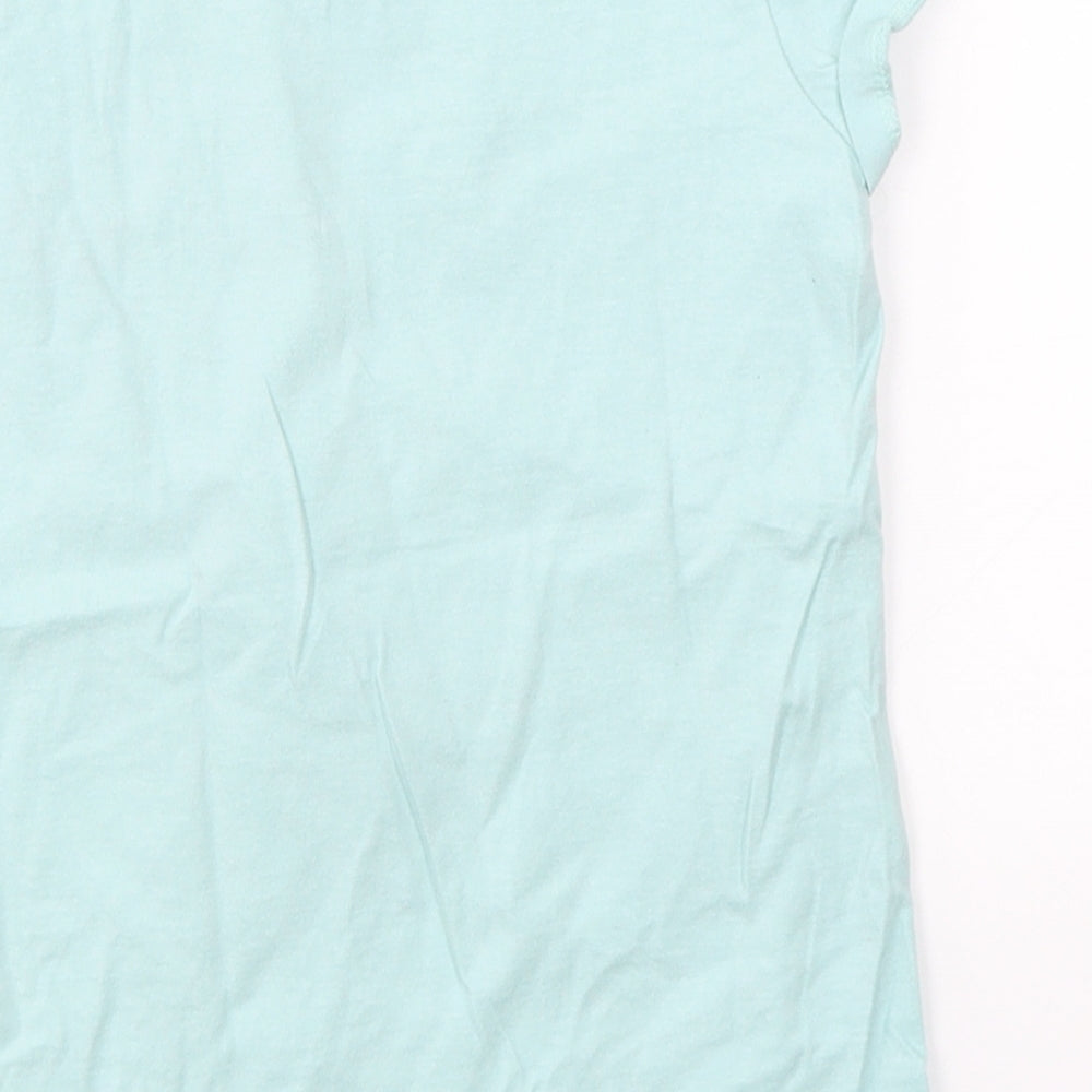F&F Girls Blue  Cotton Basic T-Shirt Size 7-8 Years Round Neck