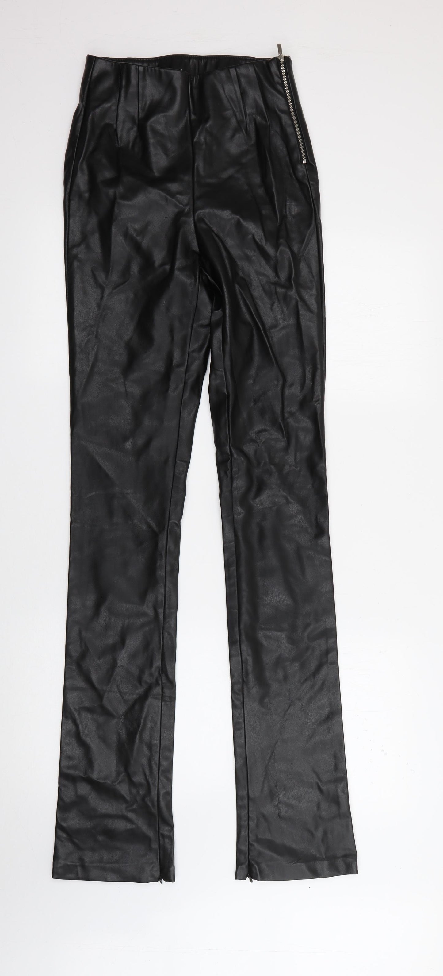 Zara Womens Black  Acrylic Trousers  Size 24 in  Regular Zip