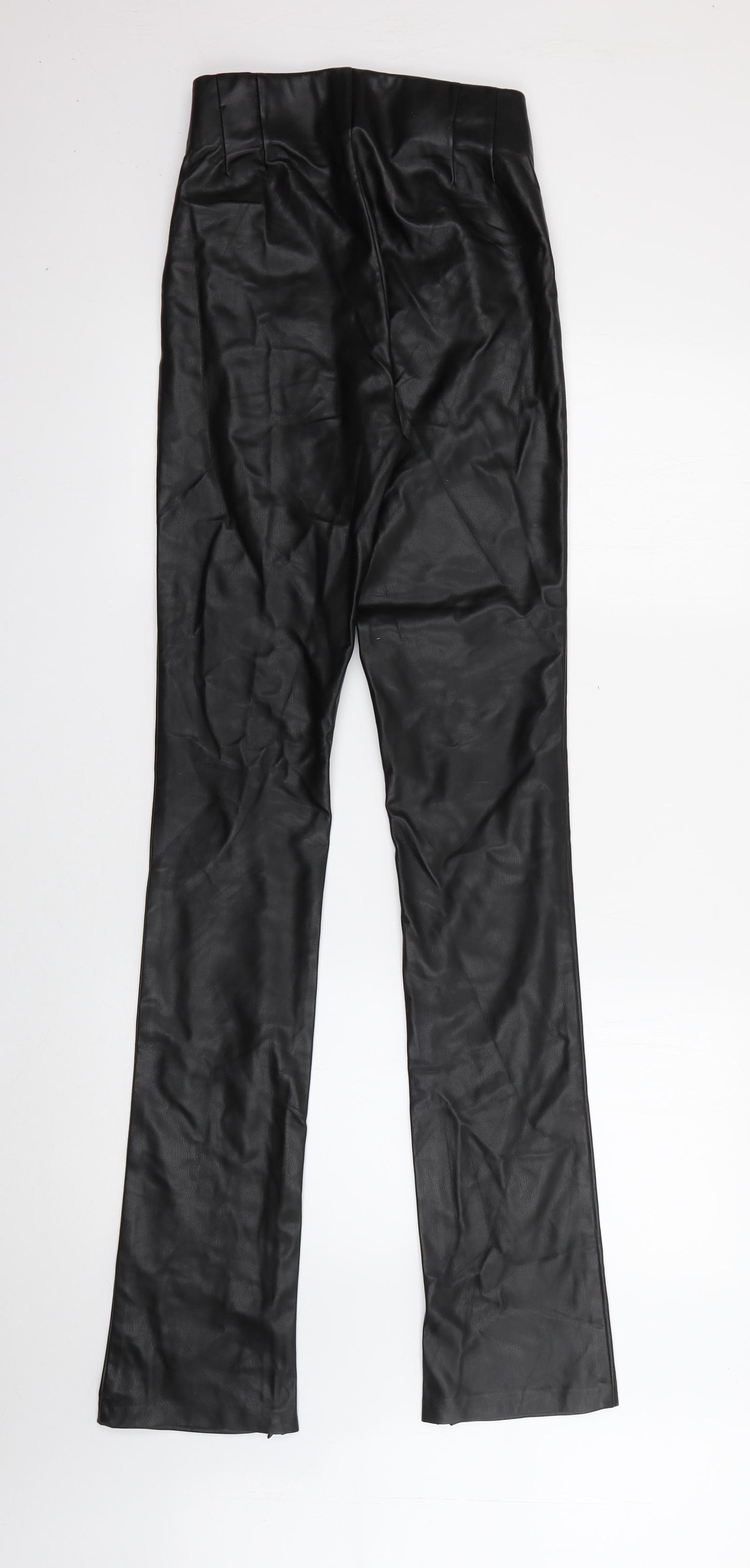 Zara Womens Black  Acrylic Trousers  Size 24 in  Regular Zip