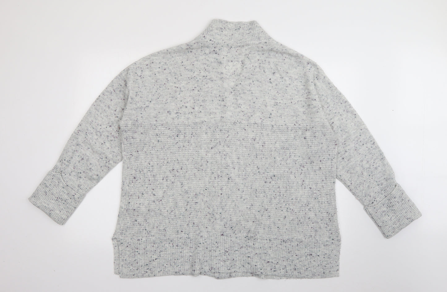 Maine Womens Grey V-Neck  Acrylic Cardigan Jumper Size 16