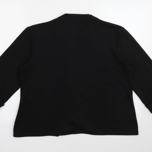 C.M.D Womens Black V-Neck  Polyester Cardigan Jumper Size XL