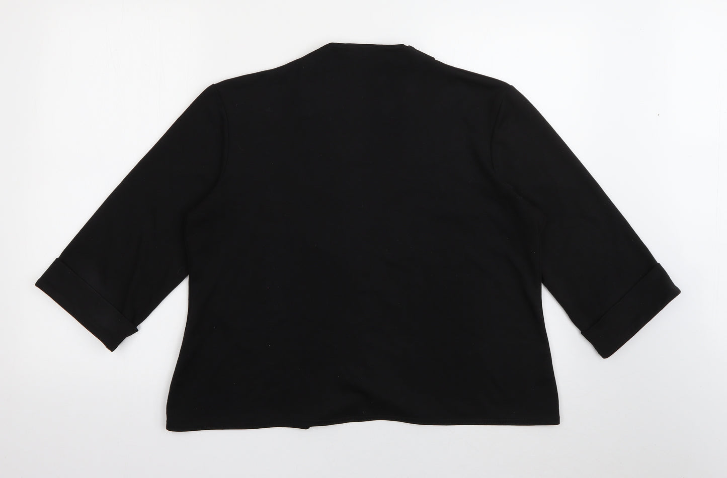 C.M.D Womens Black V-Neck  Polyester Cardigan Jumper Size XL