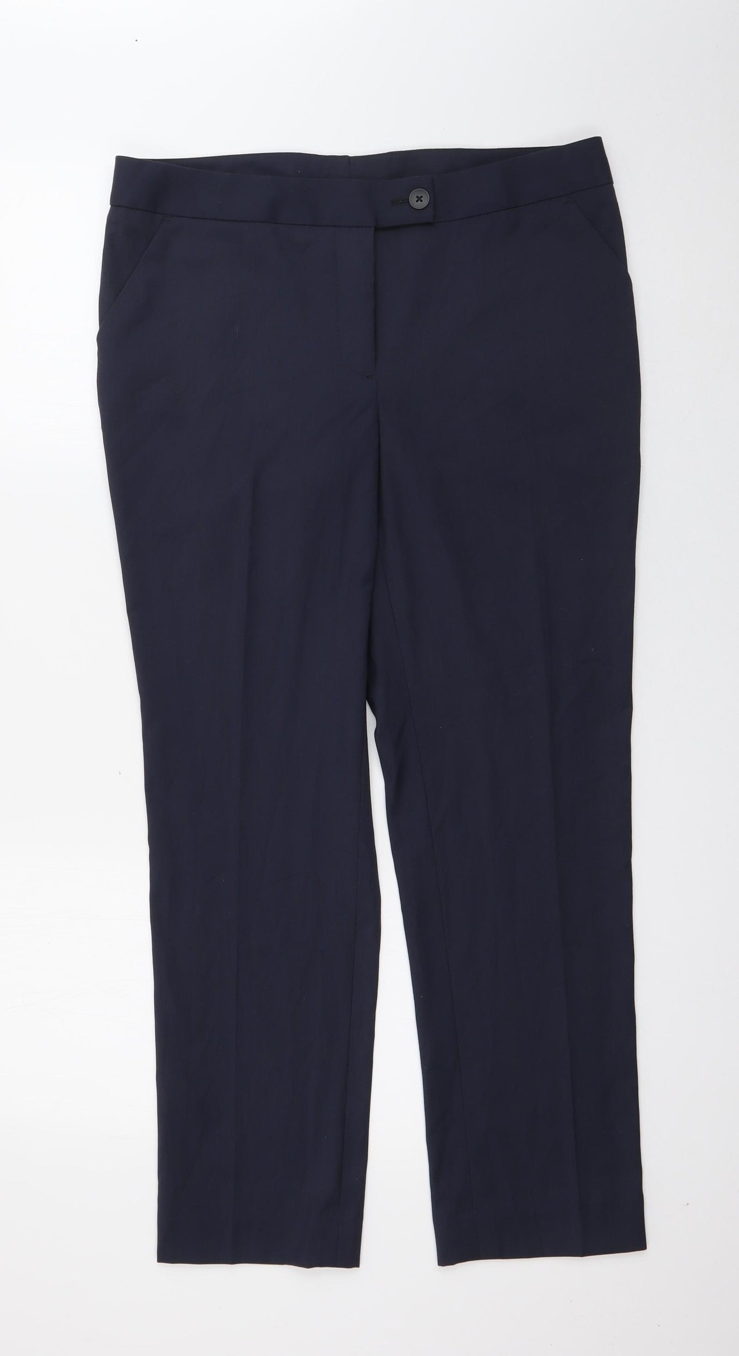 Yaly Coture Womens Blue  Silk Trousers  Size 34 in L27 in Regular  - Navy
