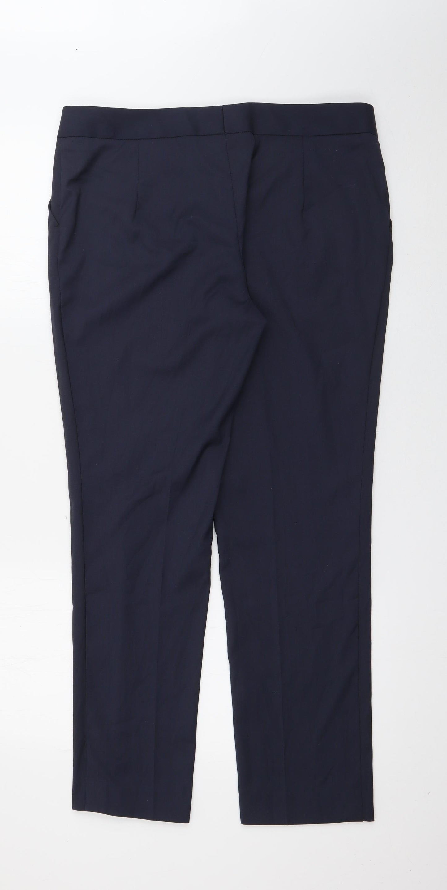 Yaly Coture Womens Blue  Silk Trousers  Size 34 in L27 in Regular  - Navy
