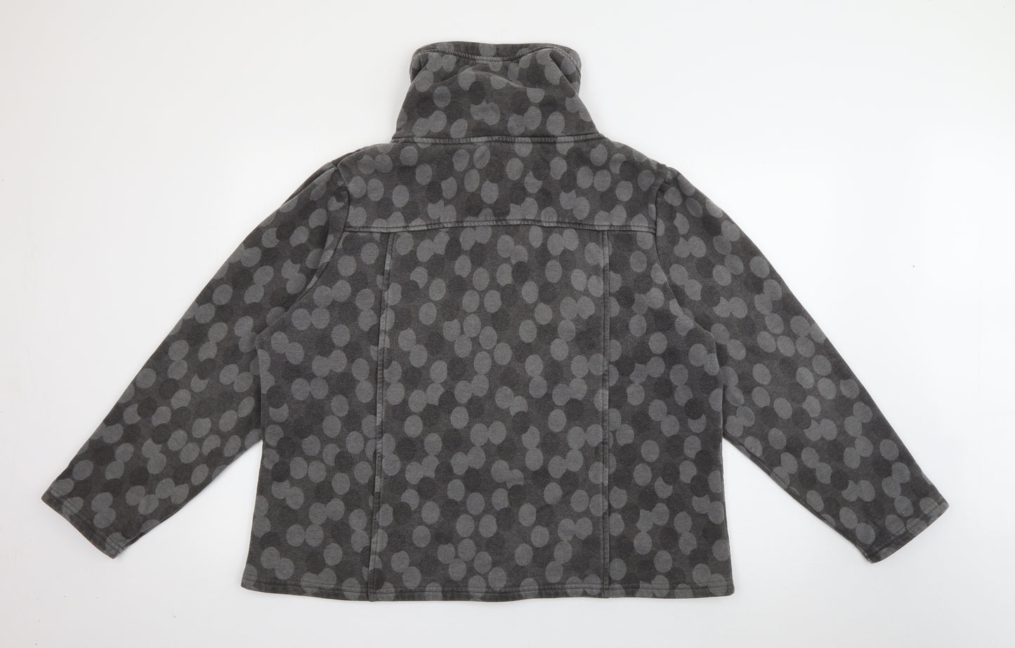 Per Una Womens Grey High Neck Polka Dot Cotton Full Zip Jumper Size XL