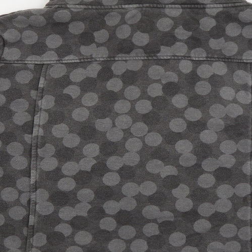 Per Una Womens Grey High Neck Polka Dot Cotton Full Zip Jumper Size XL