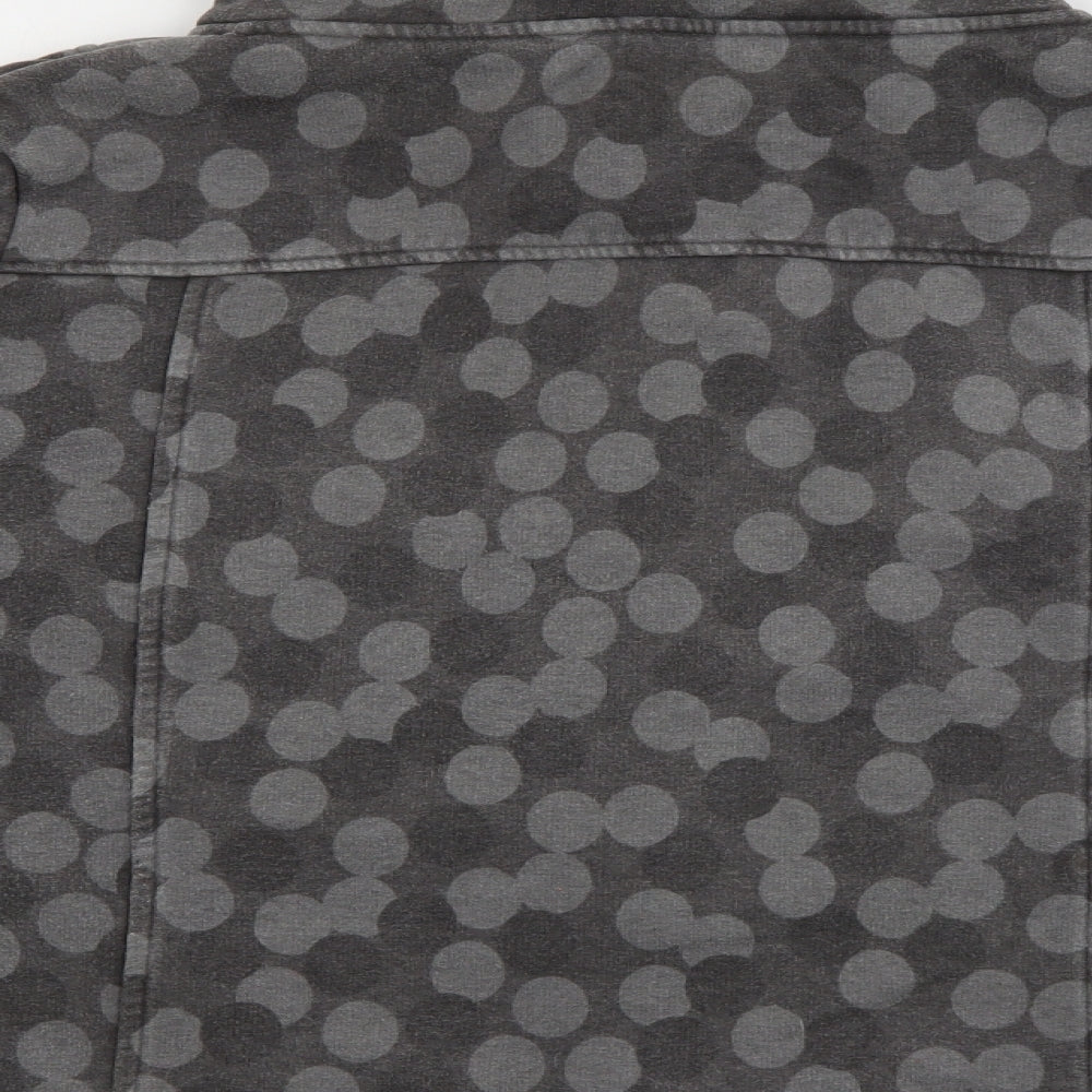 Per Una Womens Grey High Neck Polka Dot Cotton Full Zip Jumper Size XL