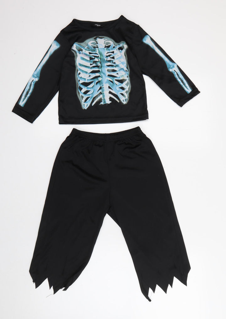 George Baby Black Polyester Shorts Set Outfit/Set Size 12 Months - Skeleton Fancy Dress