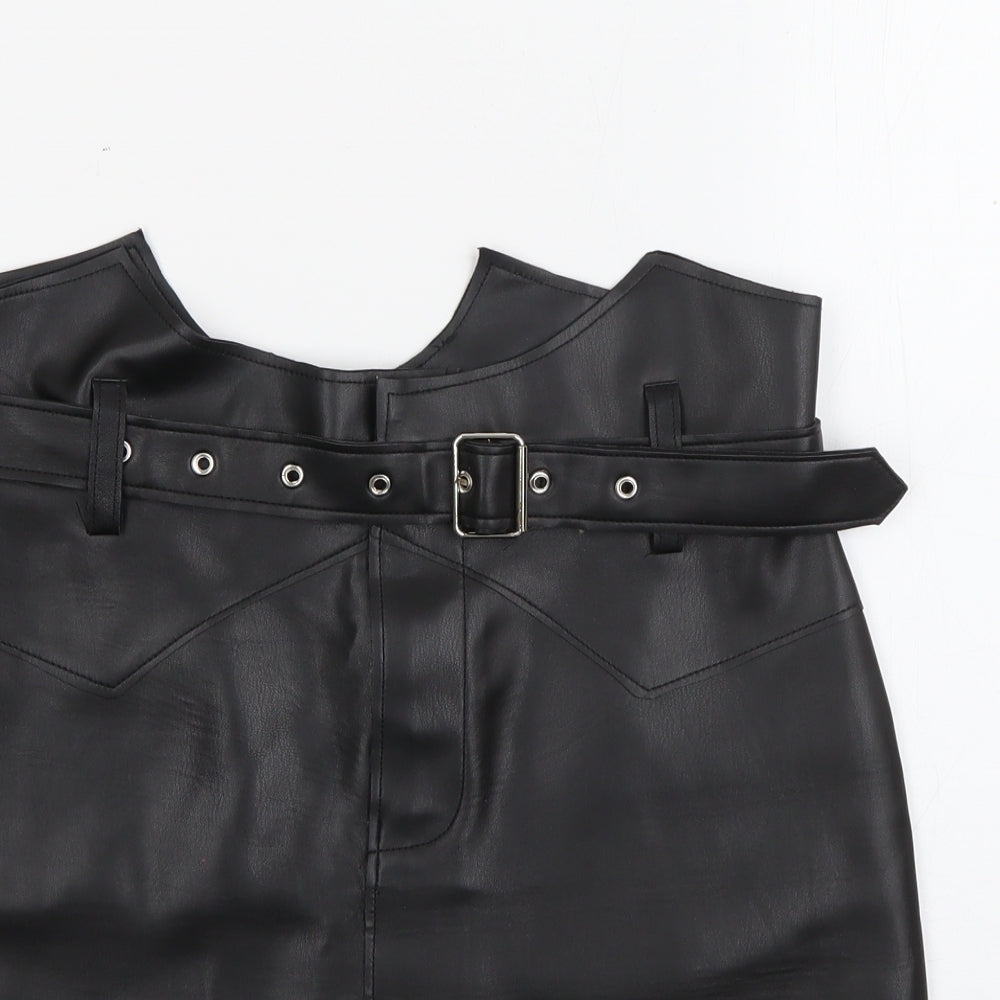 Nasty Gal Womens Black  Polyurethane Mini Skirt Size M