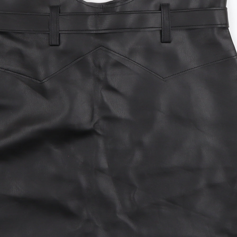 Nasty Gal Womens Black  Polyurethane Mini Skirt Size M