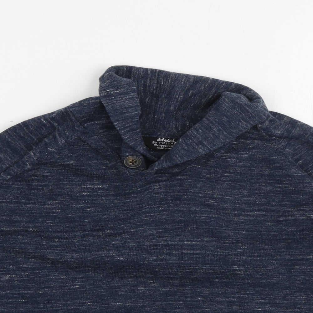 Primark Boys Blue Roll Neck  Cotton Pullover Jumper Size 10-11 Years