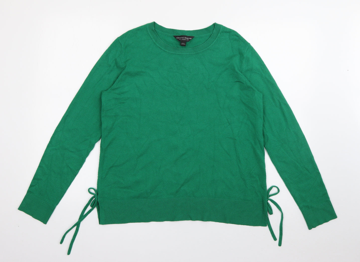 Dorothy Perkins Womens Green Crew Neck  Viscose Pullover Jumper Size 10