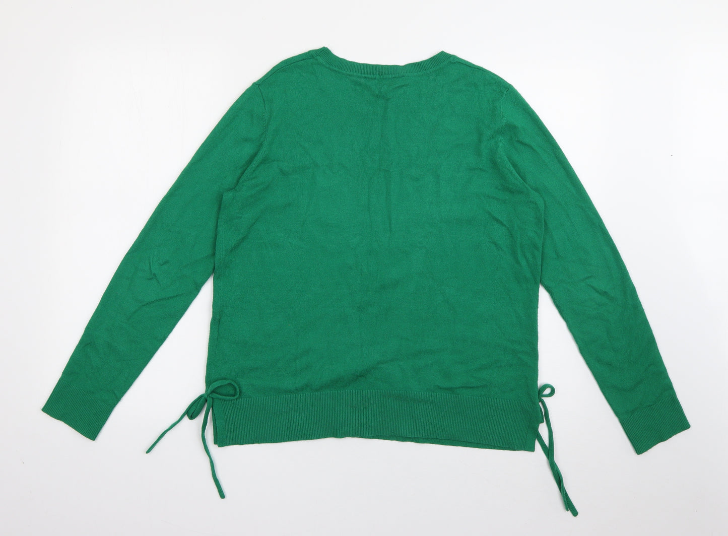 Dorothy Perkins Womens Green Crew Neck  Viscose Pullover Jumper Size 10