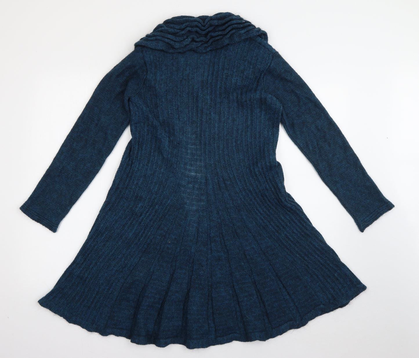 Per Una Womens Blue Roll Neck  Acrylic Cardigan Jumper Size S