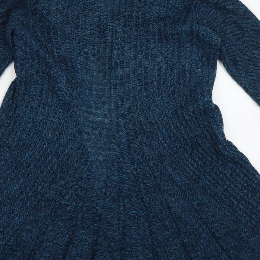 Per Una Womens Blue Roll Neck  Acrylic Cardigan Jumper Size S