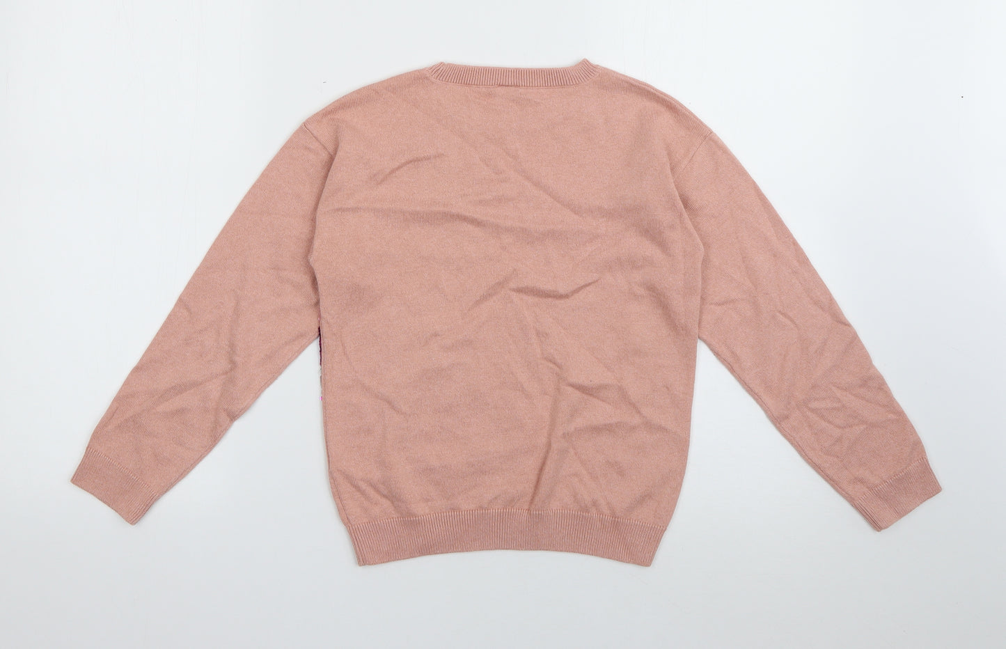 TU Girls Pink  Cotton Pullover Sweatshirt Size 10 Years   - Rainbow