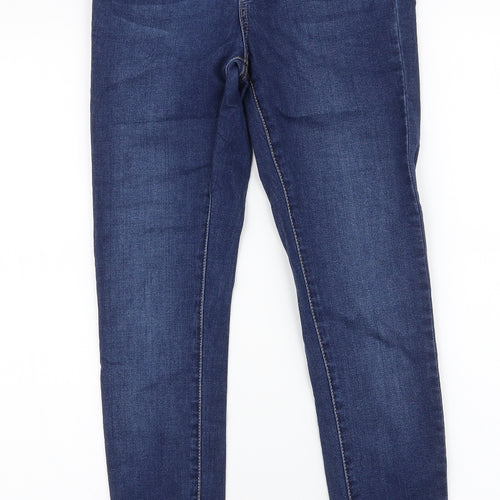 Oasis Womens Blue  Cotton Skinny Jeans Size 8 L28 in Regular Zip