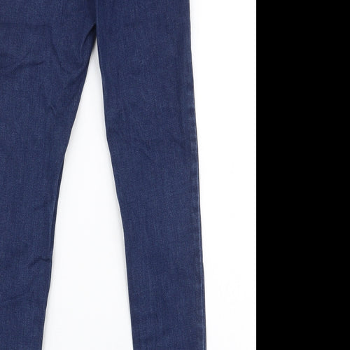 Oasis Womens Blue  Cotton Skinny Jeans Size 8 L28 in Regular Zip