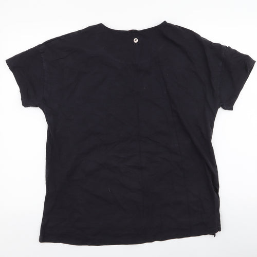 F&F Womens Black  100% Cotton Jersey T-Shirt Size 20 Round Neck Pullover