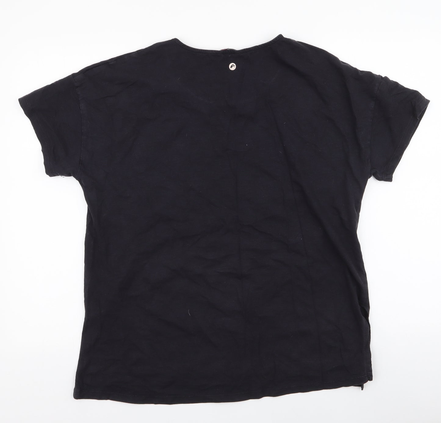 F&F Womens Black  100% Cotton Jersey T-Shirt Size 20 Round Neck Pullover