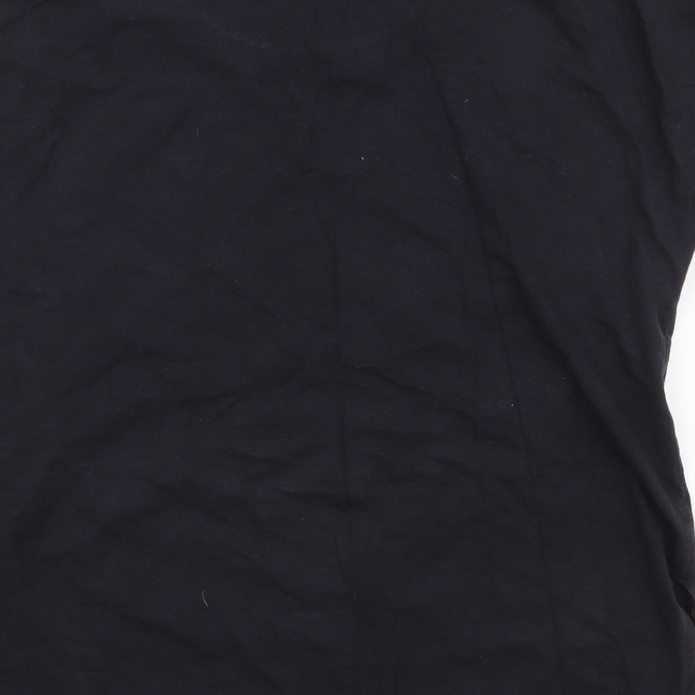 F&F Womens Black  100% Cotton Jersey T-Shirt Size 20 Round Neck Pullover