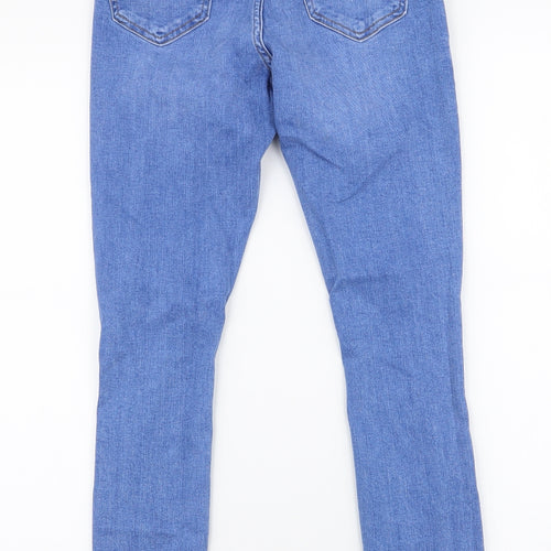 New Look Girls Blue  Cotton Skinny Jeans Size 13 Years  Slim Zip - Ripped