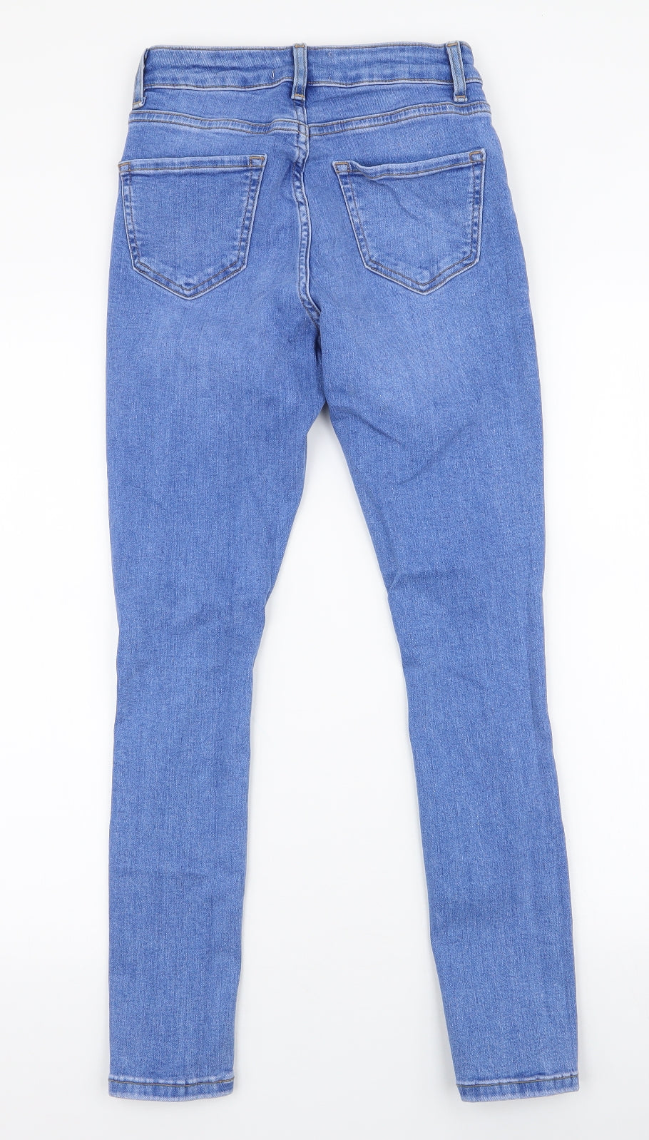 New Look Girls Blue  Cotton Skinny Jeans Size 13 Years  Slim Zip - Ripped