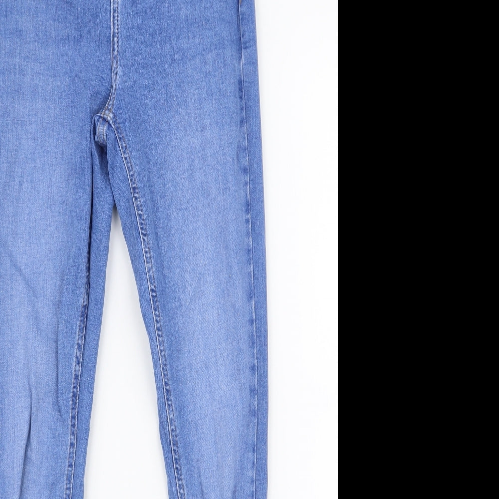 New Look Girls Blue  Cotton Skinny Jeans Size 13 Years  Slim Zip - Ripped