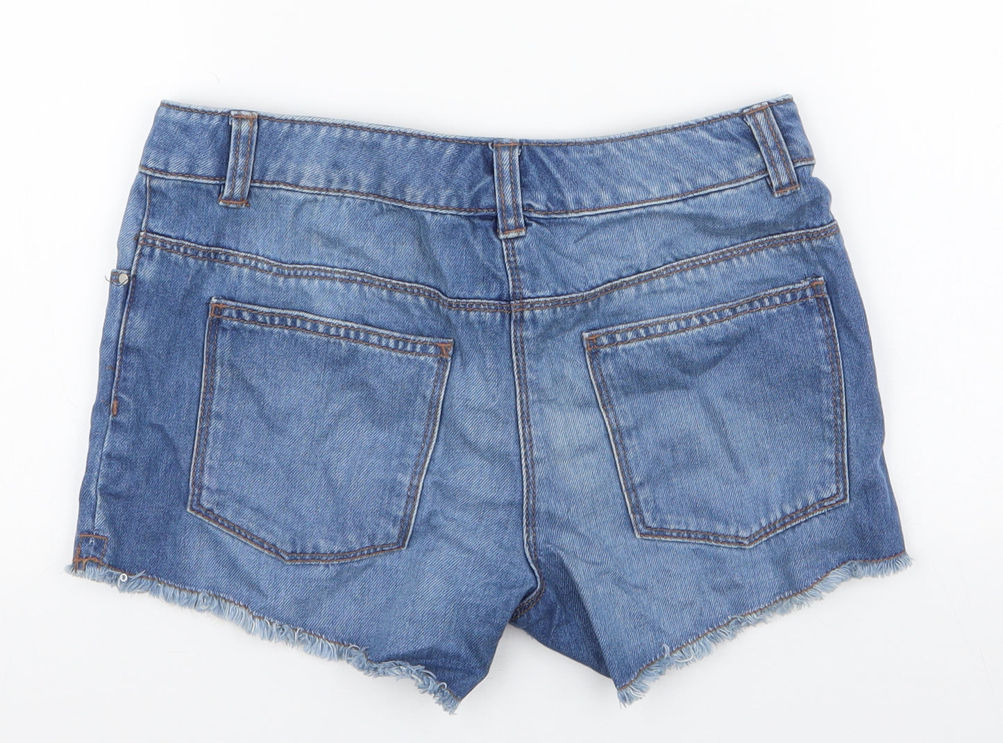 NEXT Girls Blue  100% Cotton Hot Pants Shorts Size 12 Years  Regular Zip